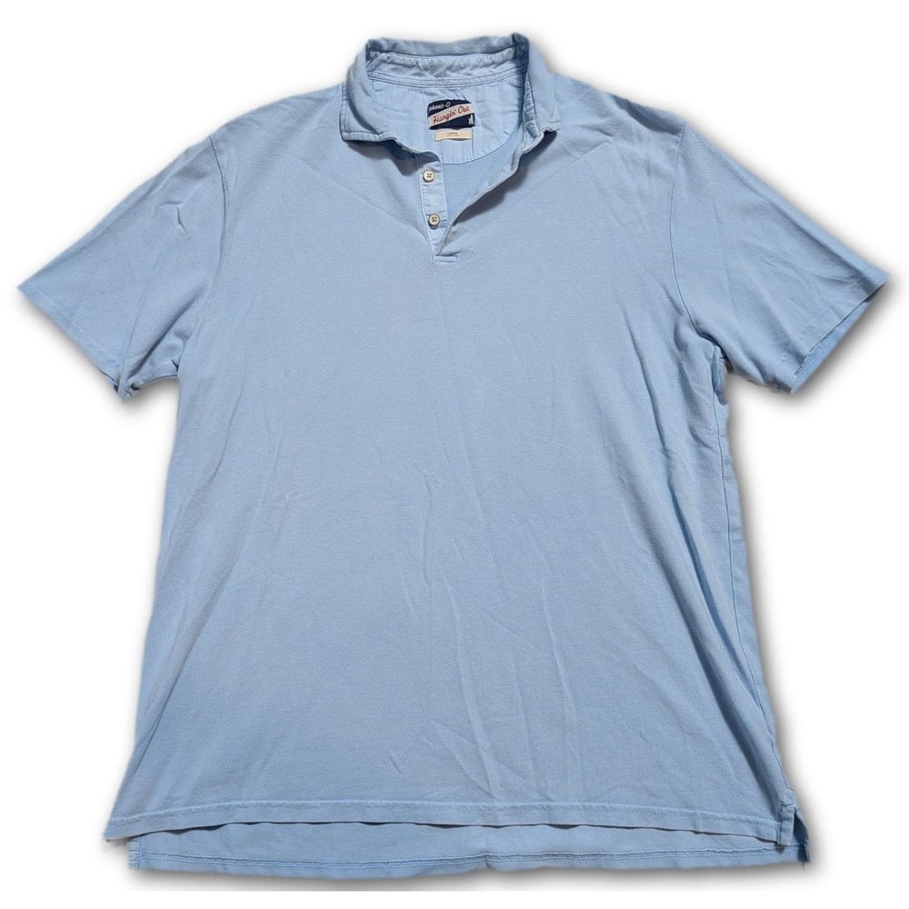 Johnnie-O Hangin' Out Mens Polo Shoreline Blue L Pique Stretch Regular Casual